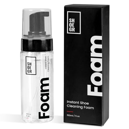SHOEGR Instant Shoe Cleaning Foam (150ml) | White Shoe Cleaning Foam Shampoo | Quick Foam Shoe Cleaner for Sneakers, Sports Shoes, Suede & Rubber | Easy Foam Spray Cleaner - Image 1