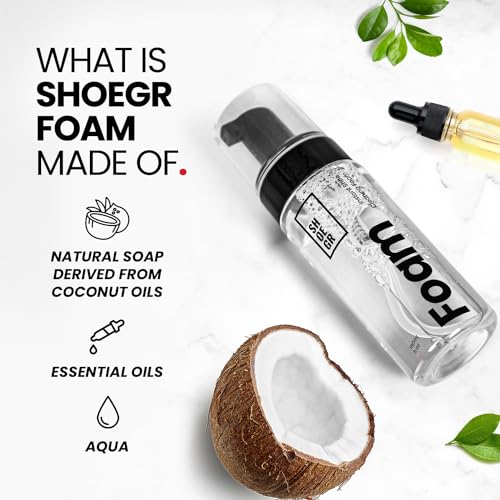 SHOEGR Instant Shoe Cleaning Foam (150ml) | White Shoe Cleaning Foam Shampoo | Quick Foam Shoe Cleaner for Sneakers, Sports Shoes, Suede & Rubber | Easy Foam Spray Cleaner - Image 3