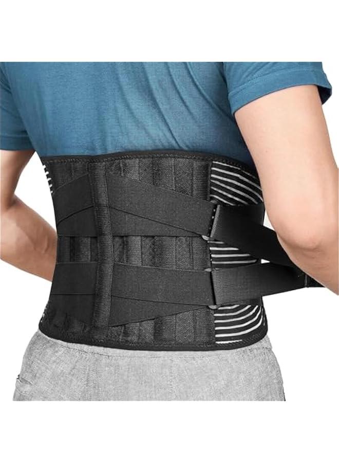 HOOKOR Back Brace, Lower Back Pain Relief with Stays, Adjustable Back Support Belt for Work, Back Brace for Lower Back Pain Relief, Anti-skid Lumbar Support for Sciatica Scoliosis for Men, Women (M) - Image 1