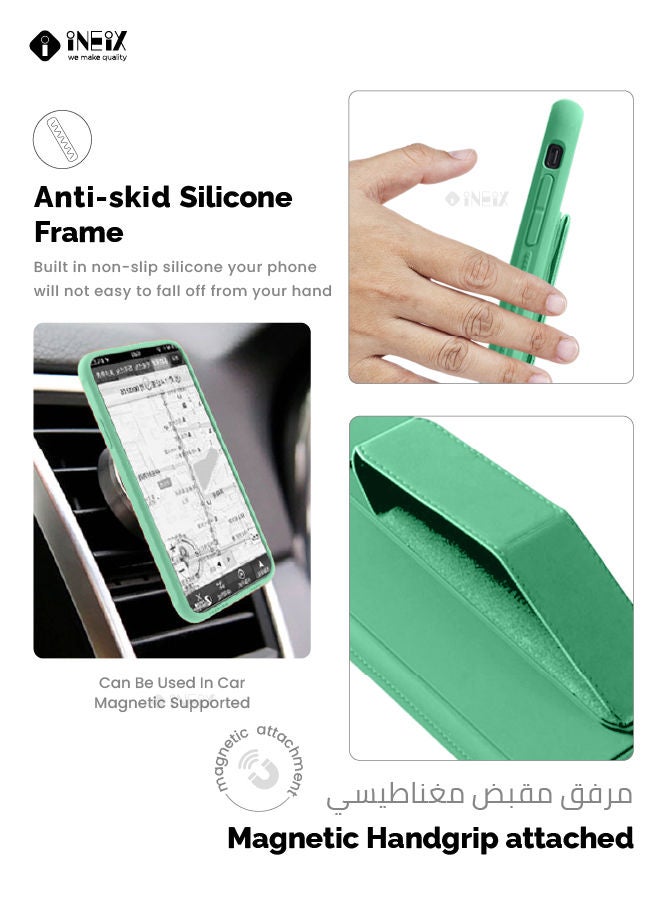 إينيكس جراب حماية 3 في 1 مغناطيسي ذو مسند للهاتف وسوار لأصابع اليد لهاتف سامسونج جلاكسي A03s نعناعي - Image 4