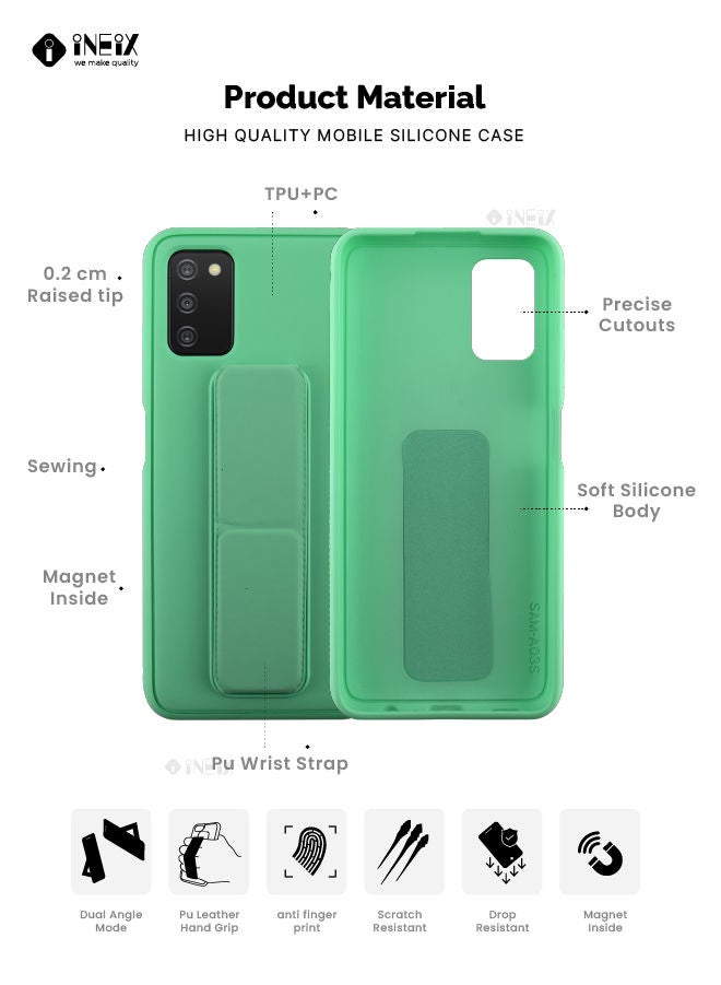 إينيكس جراب حماية 3 في 1 مغناطيسي ذو مسند للهاتف وسوار لأصابع اليد لهاتف سامسونج جلاكسي A03s نعناعي - Image 2