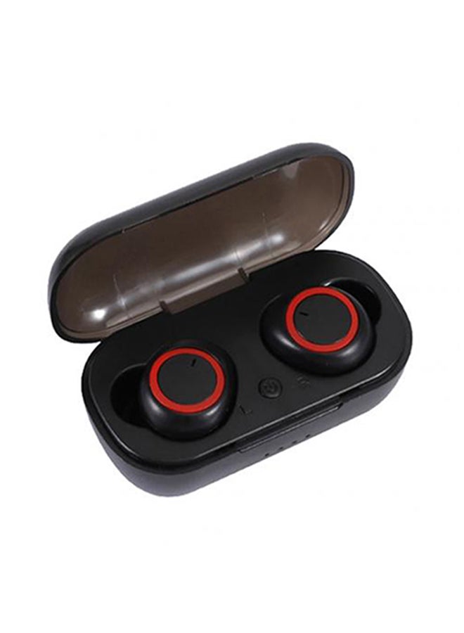 TWS Wireless Earphones BT 5.0 Touch-control Earphones Chargeable Headsets with Microphone Charging Case Low-Latency Earbuds Compatible with Android iOS PC Tablet Black Red