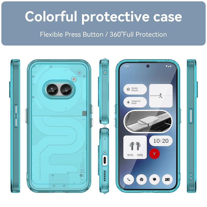 HuHa Case Cover For Nothing Phone 2a Plus Candy Series TPU Phone Case(Transparent Blue) - Image 2