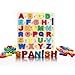 MAYAPHILOS Wooden Alphabet Puzzle Learn Spanish for Kids with 27 Spanish Letters Colorful ABC Shape Puzzles for Kids Preschool Educational Learning Toys for Girls and Boys - Image 2