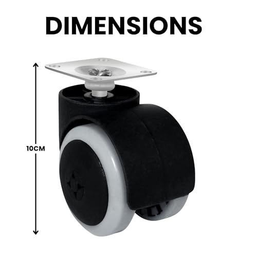 Caneuf Heavy Duty Caster Wheels Set of 4 – 2" Swivel Plate Casters with Dual Wheels | Silent Rolling, Floor-Safe Rubber Casters for Furniture, Office Chairs, Equipment, Cabinet, Workbench - Image 5