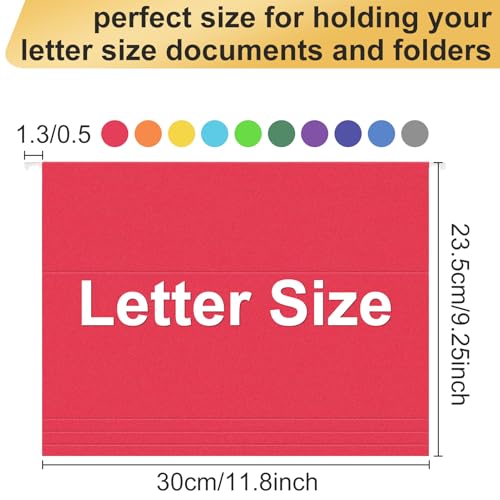YOPCDJ Hanging File Folders 50 Pack Letter Size Hanging File folders with 15cut Tabs Stay Organized for Your Home and Office Bulk File Documents and Paper 10 Colors - Image 3