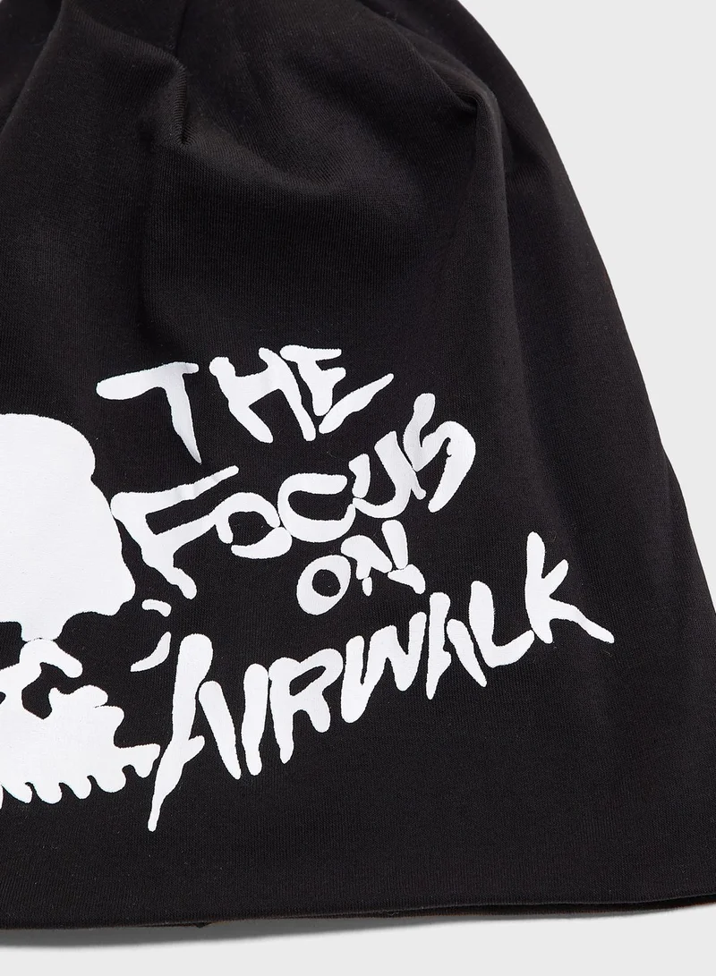 Seventy Five Skull Print Baggy Beanie