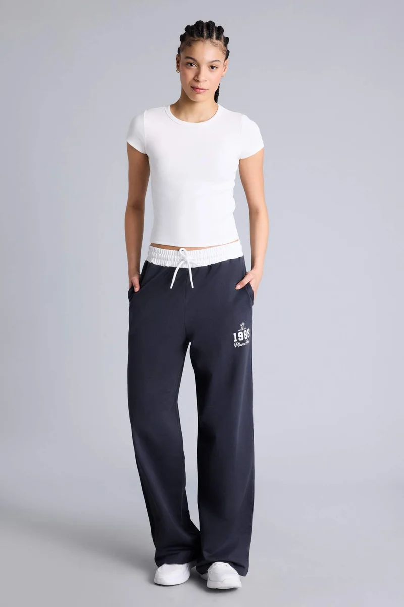 Defacto  Straight Fit Licensed by the NBA Miami Heat With Pockets Thin Sweatshirt Fabric Trousers  | Best Price UAE