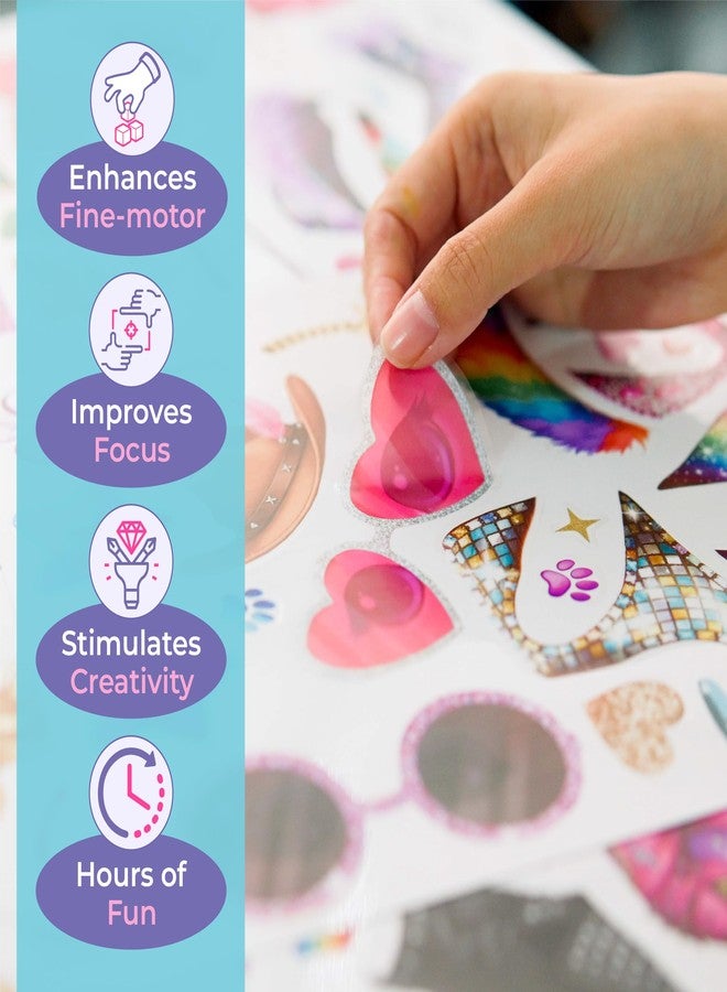 BSCOOL Sticker Dress Up Superstar Kitten - Kids Activity Book Learn Fashion Design for Kitten with Guides and 270+ Reusable Stickers. Gift for Girls Ages 5,6,7,8 - Image 3