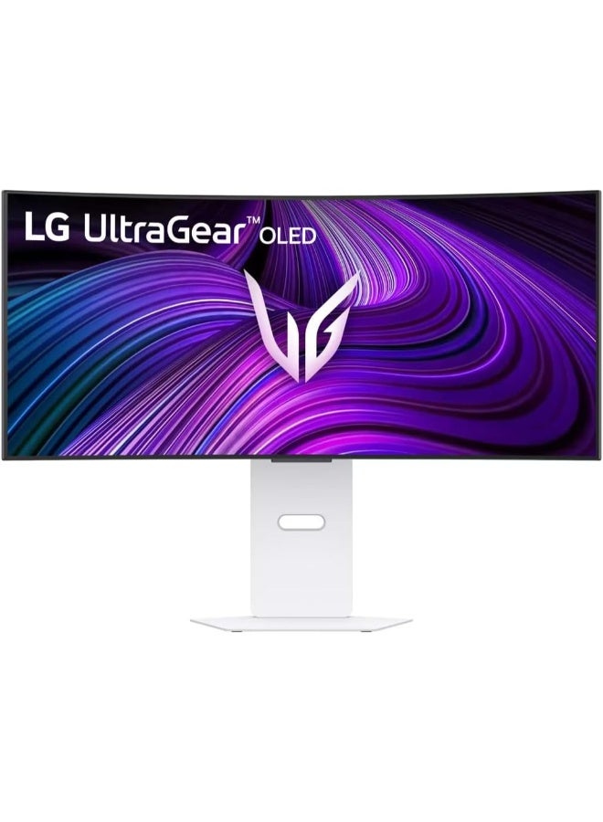 LG 34 inch UltraGear GX9s Curved OLED Gaming Monitor – WQHD (3440x1440) 800R Display, 240Hz Refresh Rate, 0.03ms Response Time, AMD FreeSync Premium, VESA AdaptiveSync, HDR10, DCI-P3 98.5% 34GX90SA-W White - Image 1