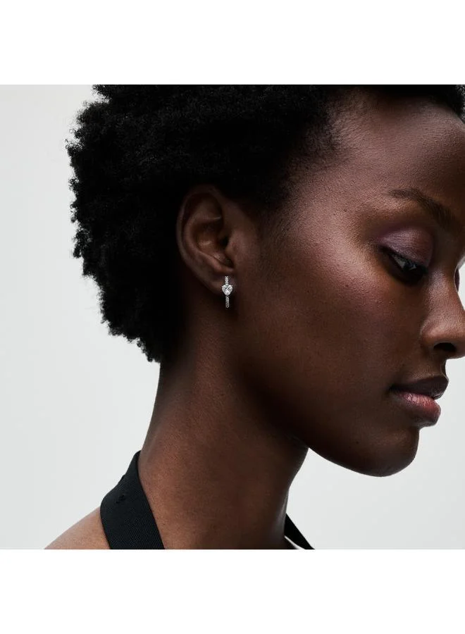 PANDORA Sparkling Heart Hoop Earrings