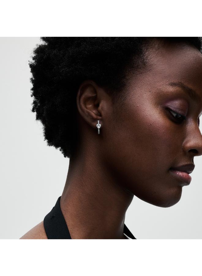 PANDORA Sparkling Heart Hoop Earrings - Image 2