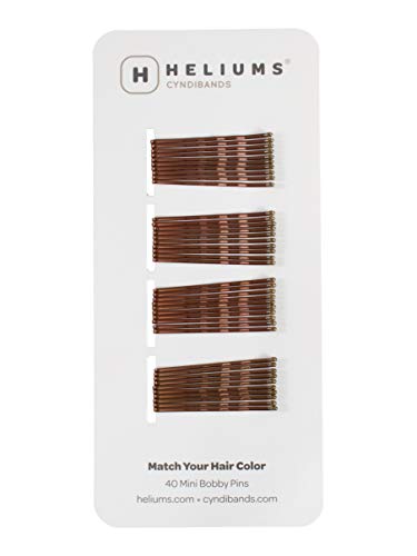 Heliums Mini Bobby Pins - Brown - 40 Pack, 1.5 Inch Small Hair Pins For Thin Hair & Kids - Image 1
