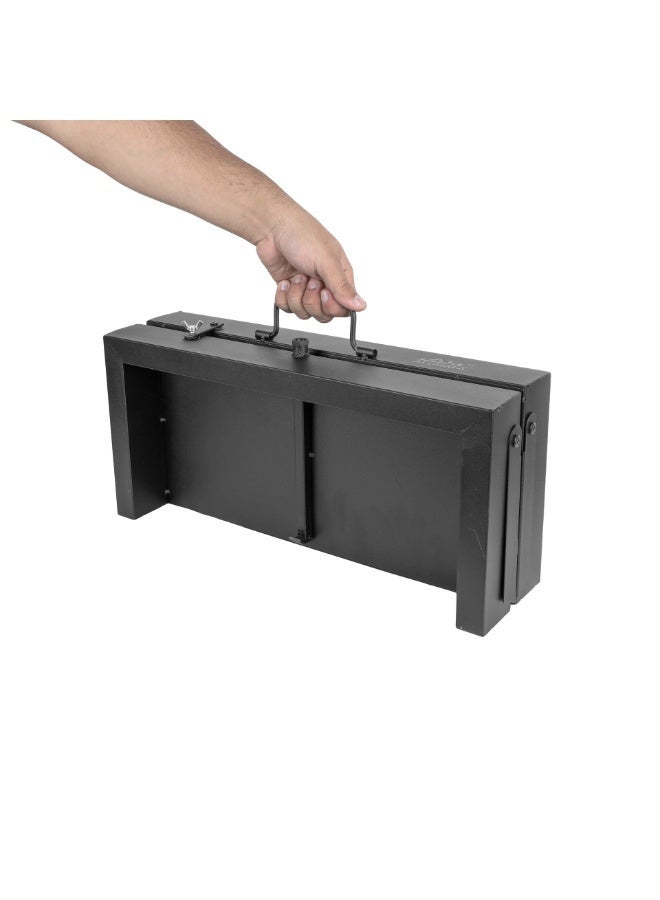 ALGHAFA Foldable square charcoal grill for BBQ, portable charcoal grill for picnics and camping with a bag for easy carrying ,Black GH-BBQ-S - Image 5