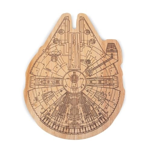 PICNIC TIME Star Wars Millennium Falcon 16 Inch Serving Board Wood Cheese and Charcuterie Board Decorative Cutting Board with Hanging Hole Parawood - Image 1