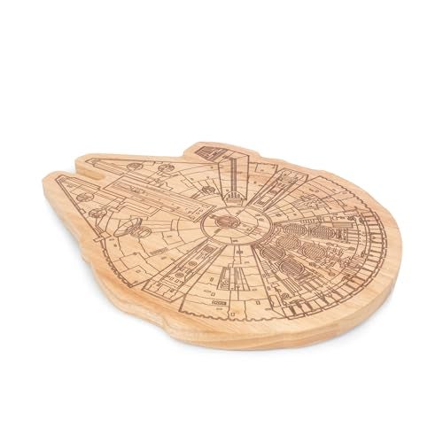 PICNIC TIME Star Wars Millennium Falcon 16 Inch Serving Board Wood Cheese and Charcuterie Board Decorative Cutting Board with Hanging Hole Parawood - Image 3