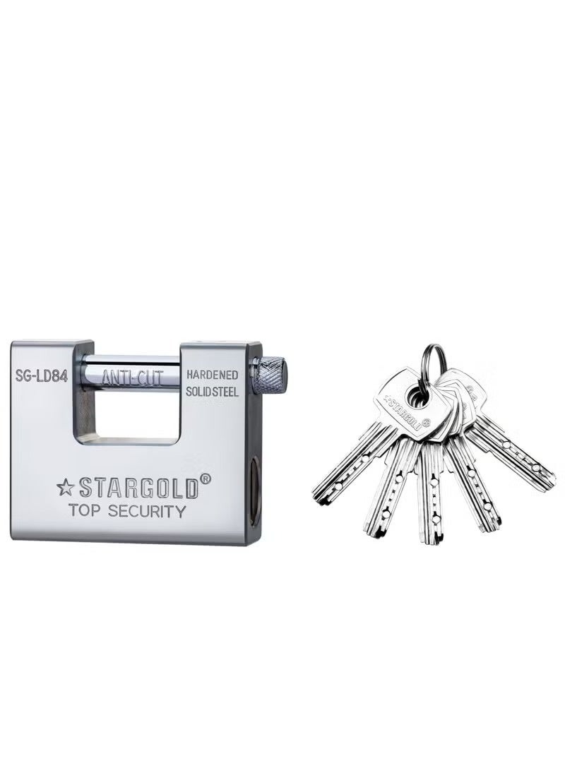 Stargold 84MM Rectangular Pad Lock Anti-Cut Shackle - Image 1