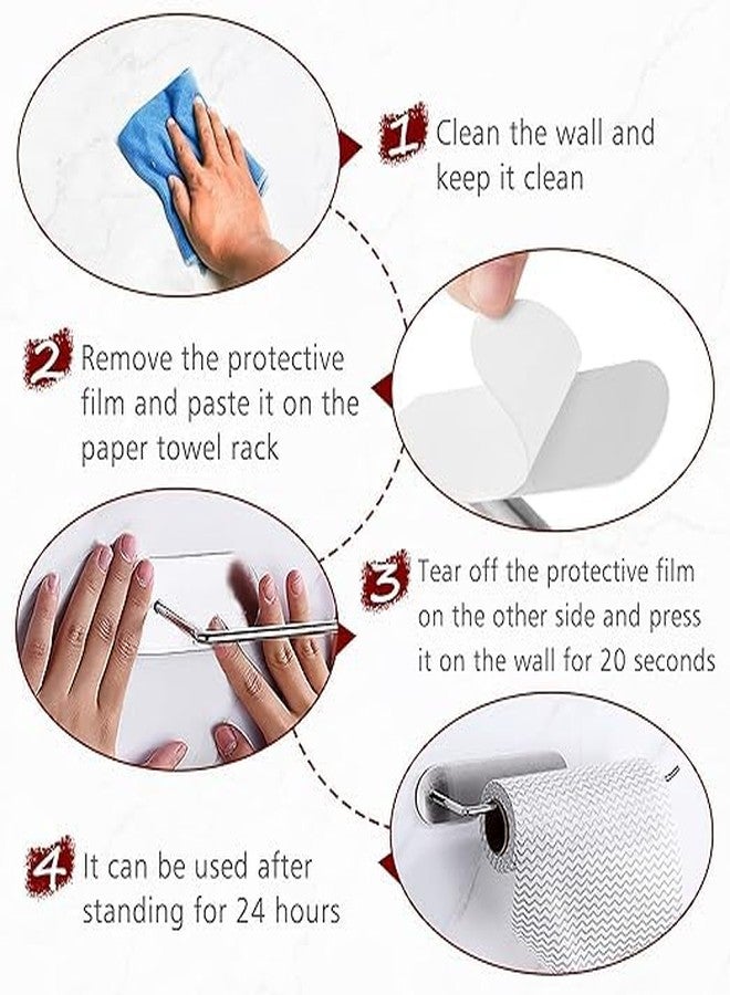 ChengFu Self Adhesive Strips, Replacement Adhesive Strips Compatible with Self Adhesive Paper Towel Holder, Paper Towel Holder Under Cabinet, 5.7 x 1.6 Inch (4 Pack) - Image 4