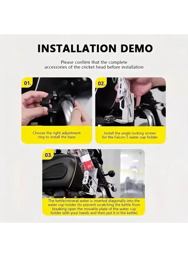 Gray Universal Car Bike Cup Holder 360 Rotating Self Adaptive - Image 5