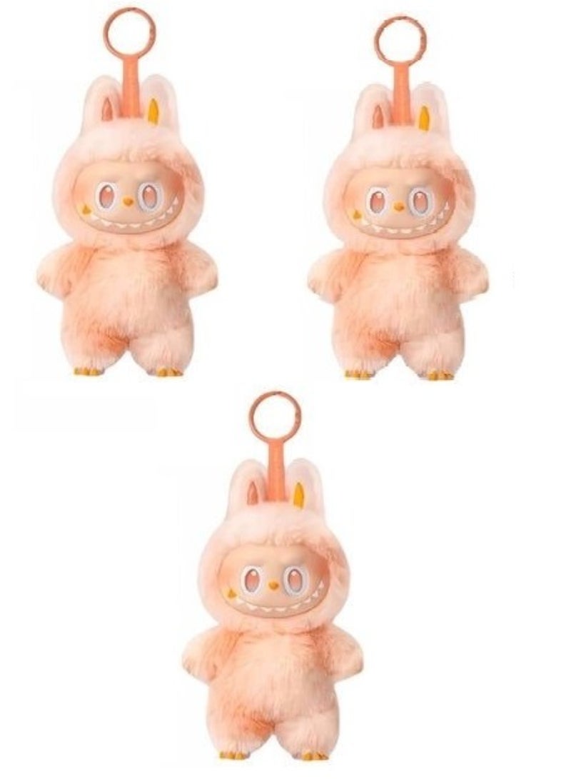 Pop Mart x Bobo & Coco Labubu Plush Keychain – Loyalty Toy Charm for Fashion LoversPack Of 3