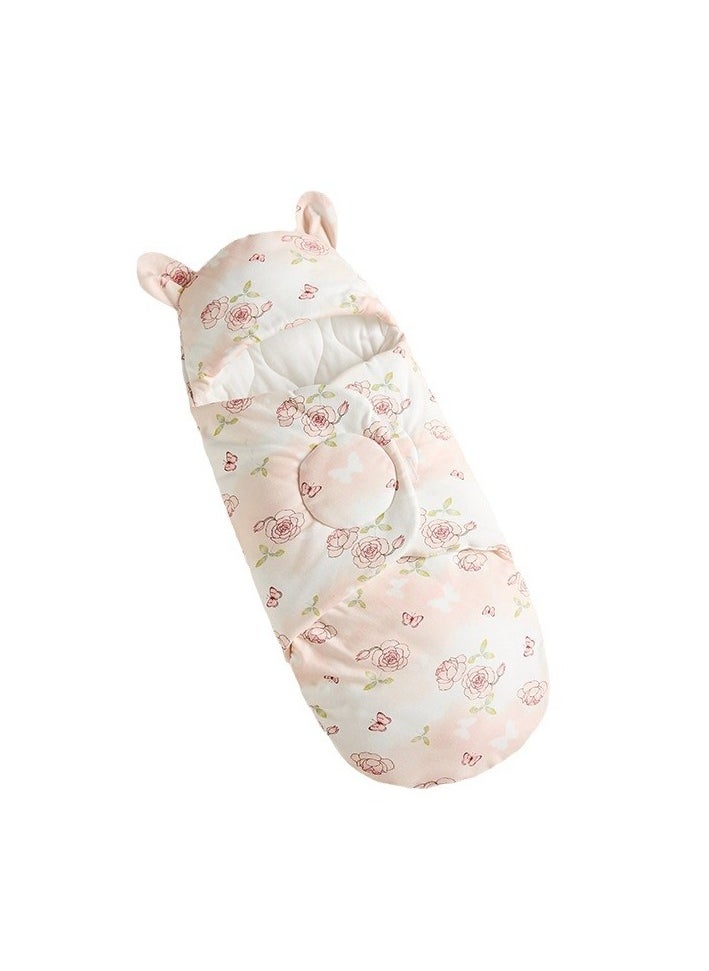 MIXDE Baby Hooded Swaddle Soft Baby Swaddle, Wrap Winter Sleeping Bag for Newborn Cotton Baby, Wrap Blanket Newborn Swaddle Sleeping Bag Pure Cotton Spring Autumn Winter for Boys and Girls 0-3 Months 