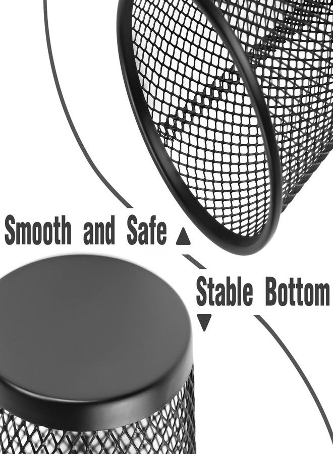 YY YEARCHY Pencil Cups Pen Holder for Desk 12 Pcs Black Mesh Holders Cup Organizer - Image 5
