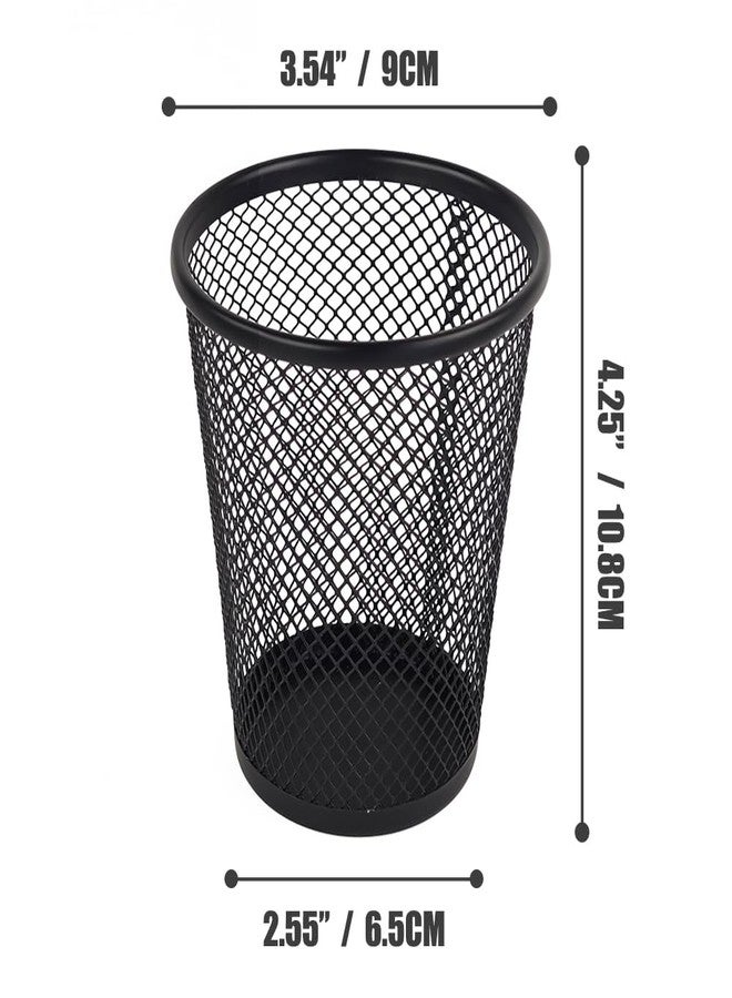 YY YEARCHY Pencil Cups Pen Holder for Desk 12 Pcs Black Mesh Holders Cup Organizer - Image 3