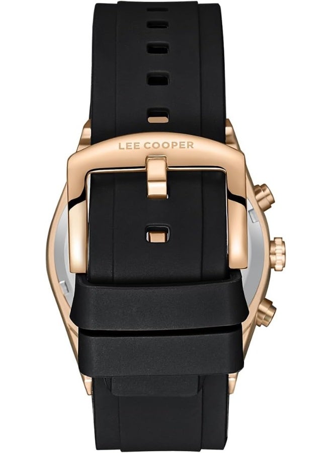 LEE COOPER Men's JP25 Movement Watch, Multi Function Display and Silicone Strap - LC08088.451, Black - Image 4
