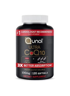 Coq10 100Mg Softgels Qunol Ultra 3X Better Absorption Coenzyme Q10 Supplements Antioxidant Supplement For Vascular And Heart Health & Energy Production 4 Month Supply 120 Count