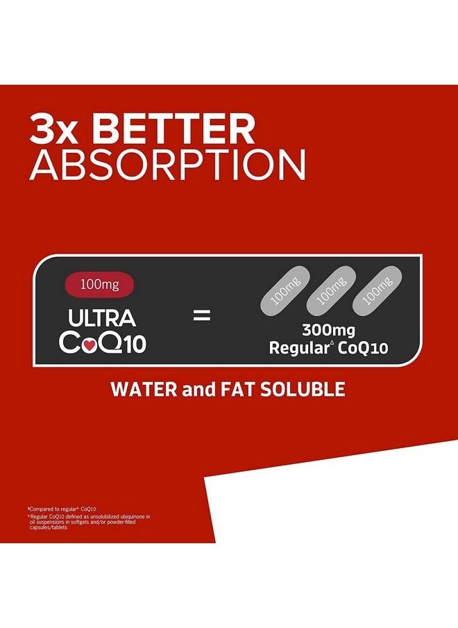 Qunol - Coq10 100Mg Softgels Qunol Ultra 3X Better Absorption Coenzyme Q10 Supplements Antioxidant Supplement For Vascular And Heart Health & Energy Production 4 Month Supply 120 Count - Image 1