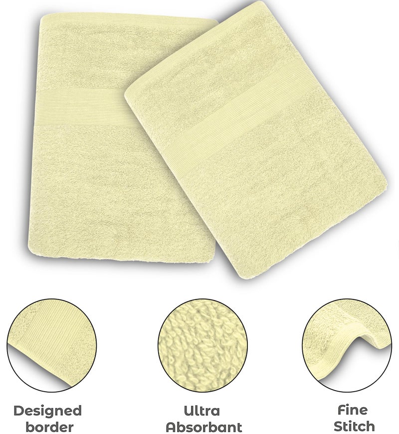 Softolle Luxury Bath Towels Set of 4 (27â€ x 54â€) | Towels for Bathroom | Super Soft | Highly Absorbent Towels for Home, Spa, Gym (Cream) - Image 2