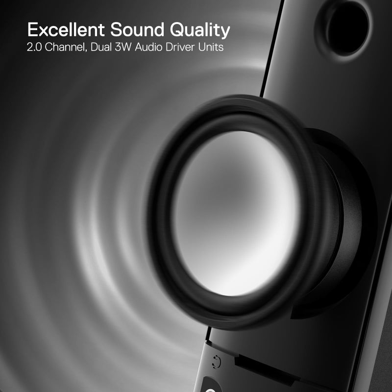 Redragon GS550 PC Gaming Speakers, 2.0 Channel Desktop Computer Sound Bar with Compact Maneuverable Size, Headphone Jack, Quality Bass & Decent Red Backlit, USB Powered w/ 3.5mm Cable - Image 3