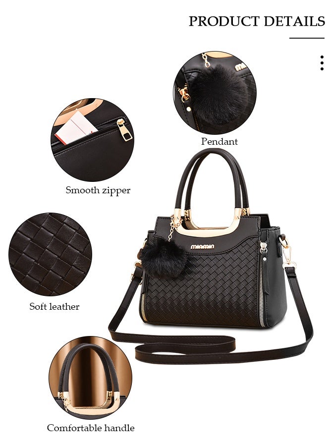 DUNISO Women's Fashion Handbag Faux Leather Crossbody Bag For Women Large Capacity Tote Bags with Back Pocket Top Handle Satchel Fashionable Travel Shoulder Bag For Ladies - Image 3