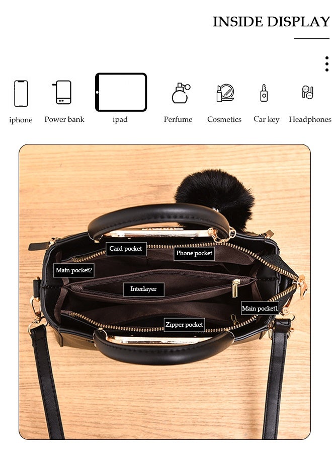 DUNISO Women's Fashion Handbag Faux Leather Crossbody Bag For Women Large Capacity Tote Bags with Back Pocket Top Handle Satchel Fashionable Travel Shoulder Bag For Ladies - Image 5