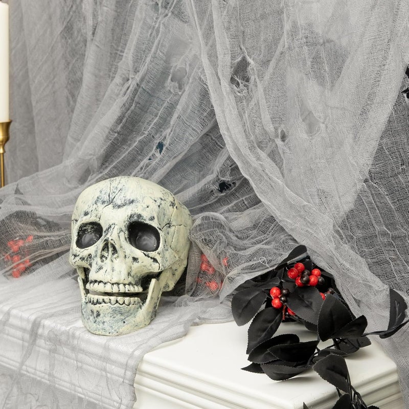 RunNico 400x36 Inch Large Size Gray Halloween Creepy Gauze Cloth Decoration,Spooky Fabric Cloth,Halloween Haunted Cheesecloth for Drapes,Stairway Decor,Outdoors Doorways Decorations - Image 4
