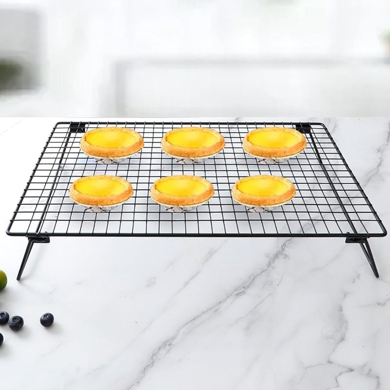 رفوف تبريد وخبز قابلة للطي للكعك والبسكويت وشواء الدجاج والمشاوي آمنة للفرن - Image 3