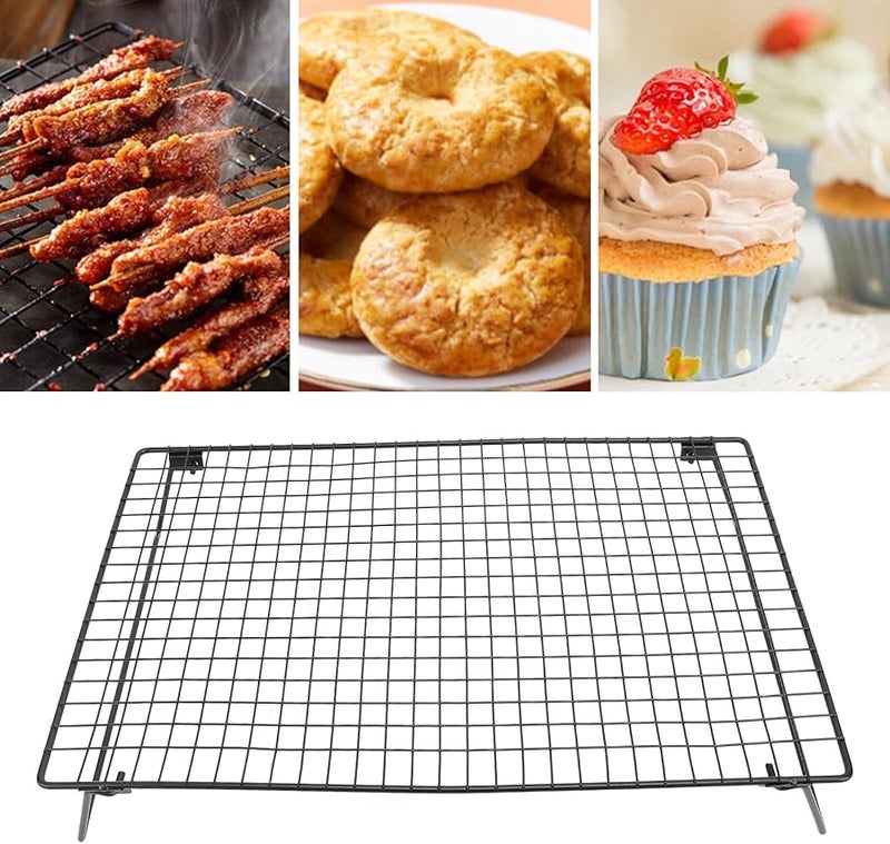 رفوف تبريد وخبز قابلة للطي للكعك والبسكويت وشواء الدجاج والمشاوي آمنة للفرن - Image 4