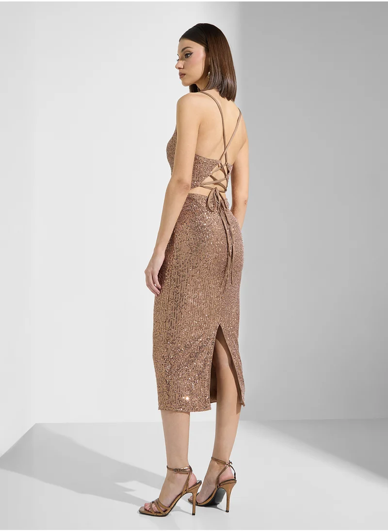 ايلا ليمتد اديشن Strappy Shimmer Bodycon Dress