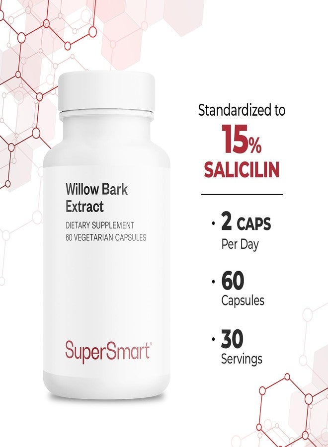 Supersmart - Willow Bark Extract 530mg per Day (High Potency) - 15% Salicin - Natural Willow Bark Herb Supplement | Non-GMO & Gluten Free - 60 Vegetarian Capsules - Image 5