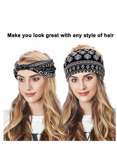 Excefore Hair Bands, 3 Pcs Boho Headbands Leopard Bands Knoted Turban Headband Stretch Twist Head Wraps Stripe Cloth for Women and Girls  - Image 2