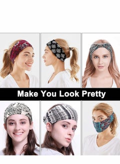 Excefore Hair Bands, 3 Pcs Boho Headbands Leopard Bands Knoted Turban Headband Stretch Twist Head Wraps Stripe Cloth for Women and Girls  - Image 4
