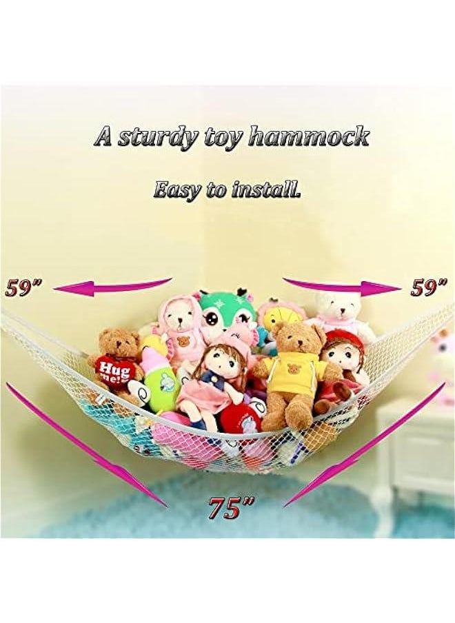 Gonice - Stuffed Animal Net or Hammock, Toy Hammock, Teddy Bear Hammock, There Are 25 RUBBER BANDS in The Elastic of Our Stuffed Animal Storage Net! (X-Large) - Image 1