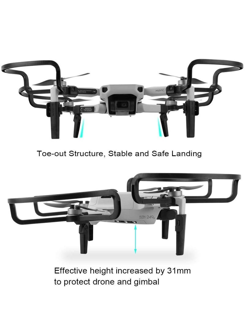 Y&D 2 in 1 Propellers Guard for Mavic Mini 2, with Landing Gear Extension Legs Protection Drone Accessories Foldable DJI 2/ / SE (Grey) - Image 3