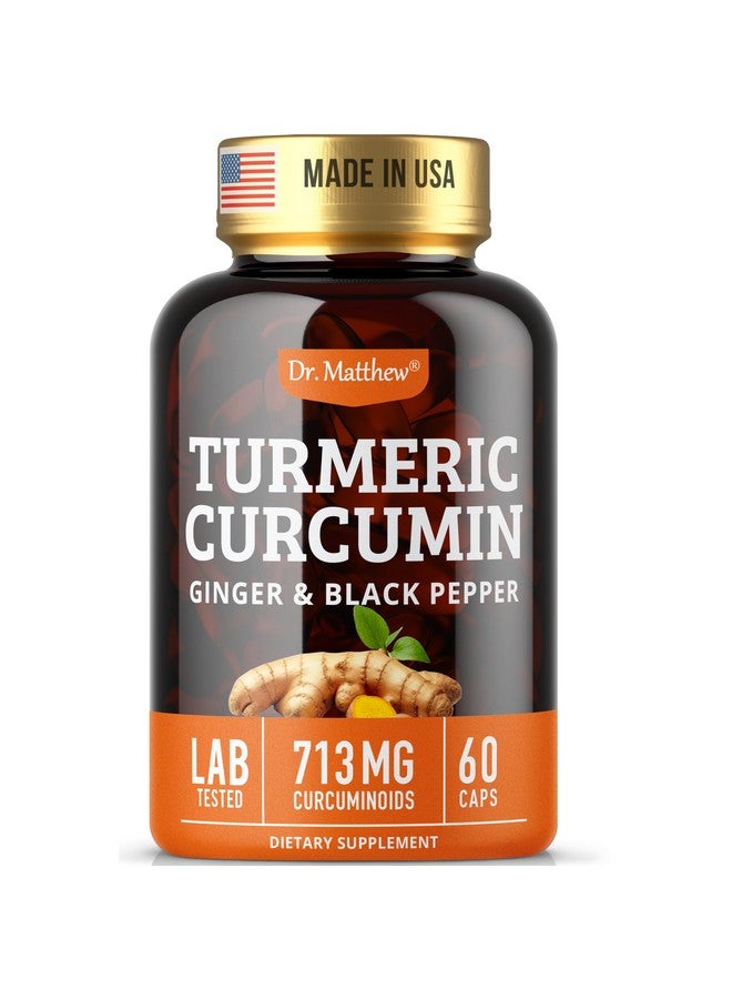Dr. Matthew Turmeric Curcumin with Black Pepper. Turmeric and Ginger Supplement. 15X High Potency & Absorption Turmeric Capsules. Turmeric Curcumin Supplements 1000mg. Curcuma Capsules. Joint Support, 60 Pills. - Image 1