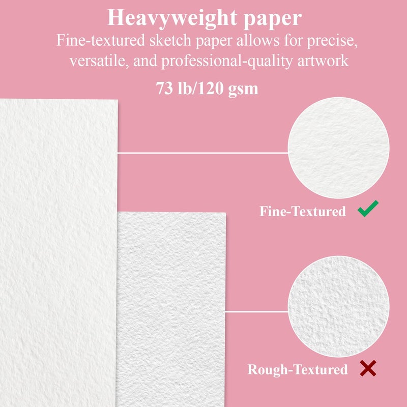 Fuxi Cute Sketchbook Pink, 9"x12" Sketch Book for Teen Girls, 100 Sheets Girl Sketchbook 73lb/120gsm Drawing Paper for Kids, Art Supplies for Teens 14-16 Girls. - Image 3