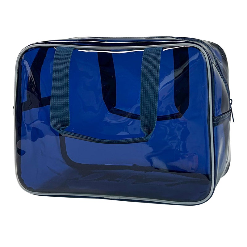 TotePrint PVC Clear Pure Color Transparent Large Zipper Cosmetic Pouch Travel Makeup Cosmetic Bag with Handle for Travel Bathroom Toiletry Organizer A2301410123 - Image 2