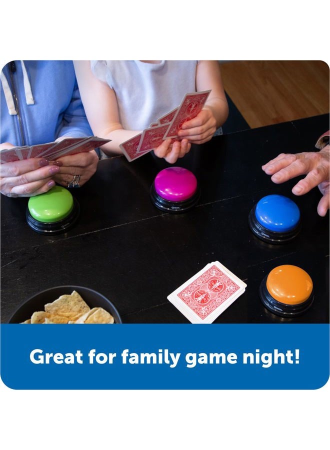 Learning Resources Answer Buzzers, Set of 4 Assorted Colored Buzzers, Game Show Buzzers, 3-1/2in, Multicolor, Ages 3+ - Image 2