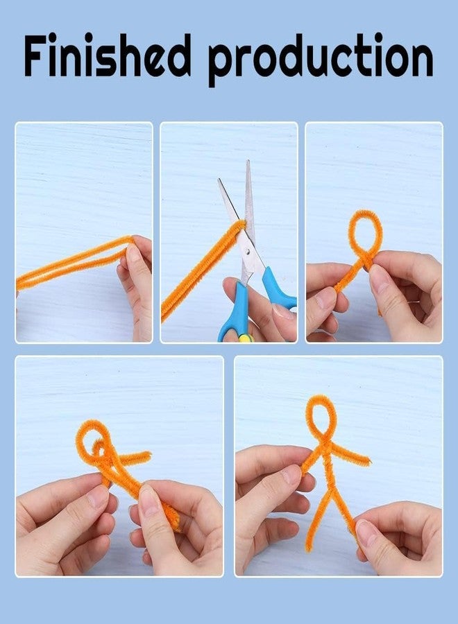 Velme Craft 100Pcs Pipe Cleaners Craft Set | Chenille Stem Fuzzy Sticks DIY Craft Supplies for Art Projects Activities, Decorations, Flower Making, Modeling & Sculpting (Light Orange) - Image 4
