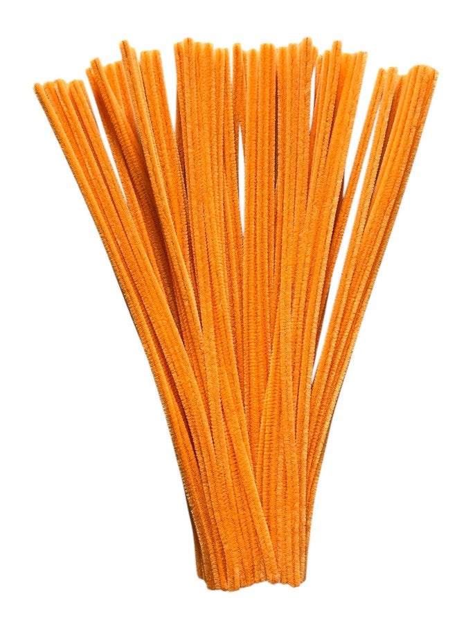 Velme Craft 100Pcs Pipe Cleaners Craft Set | Chenille Stem Fuzzy Sticks DIY Craft Supplies for Art Projects Activities, Decorations, Flower Making, Modeling & Sculpting (Light Orange) - Image 1