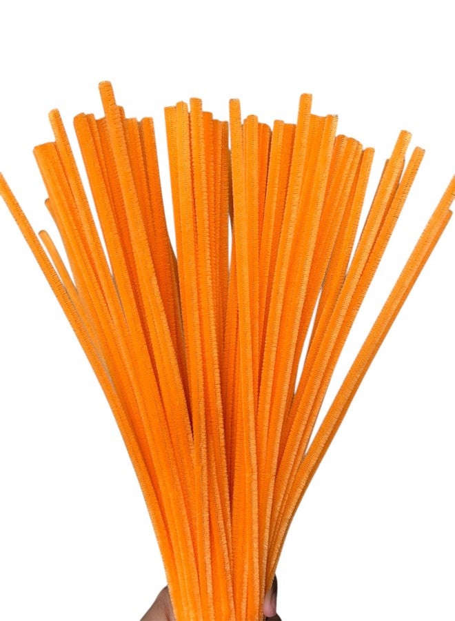 Velme Craft 100Pcs Pipe Cleaners Craft Set | Chenille Stem Fuzzy Sticks DIY Craft Supplies for Art Projects Activities, Decorations, Flower Making, Modeling & Sculpting (Light Orange) - Image 2